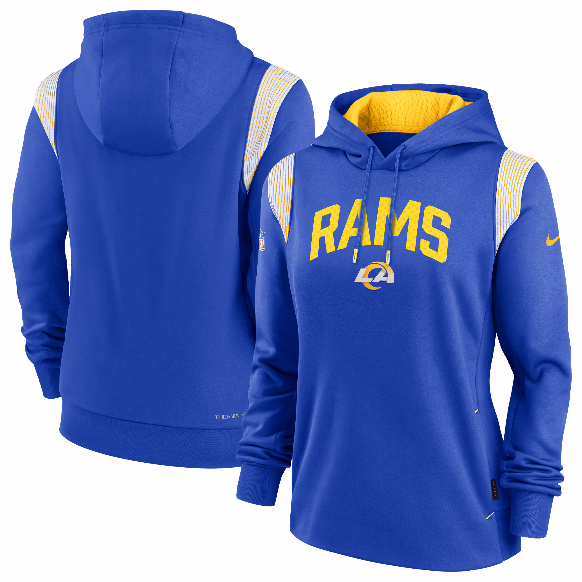 Los Angeles Rams Women's Sideline Stack Performance Pullover Hoodie - Royal