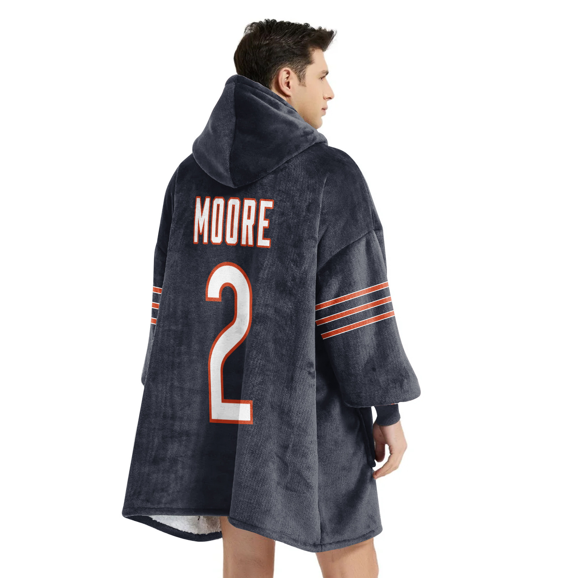 Adult 2 Chicago Football Unisex Blanket Hoodie