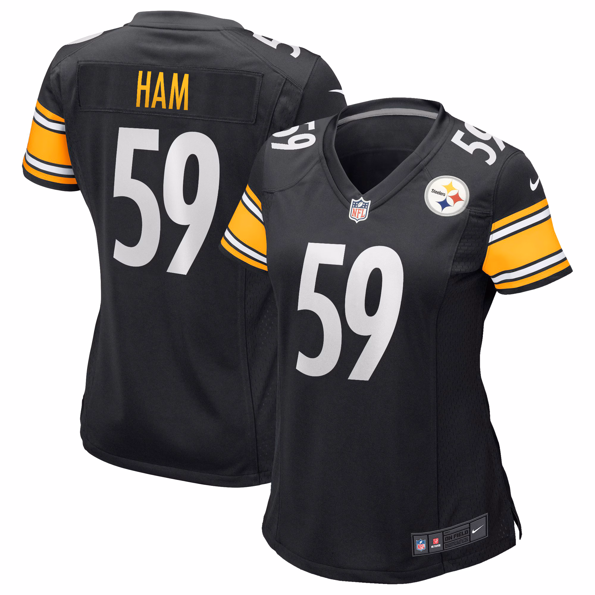 Jack Ham Pittsburgh Steelers Women's Game Retired Player Jersey - Black