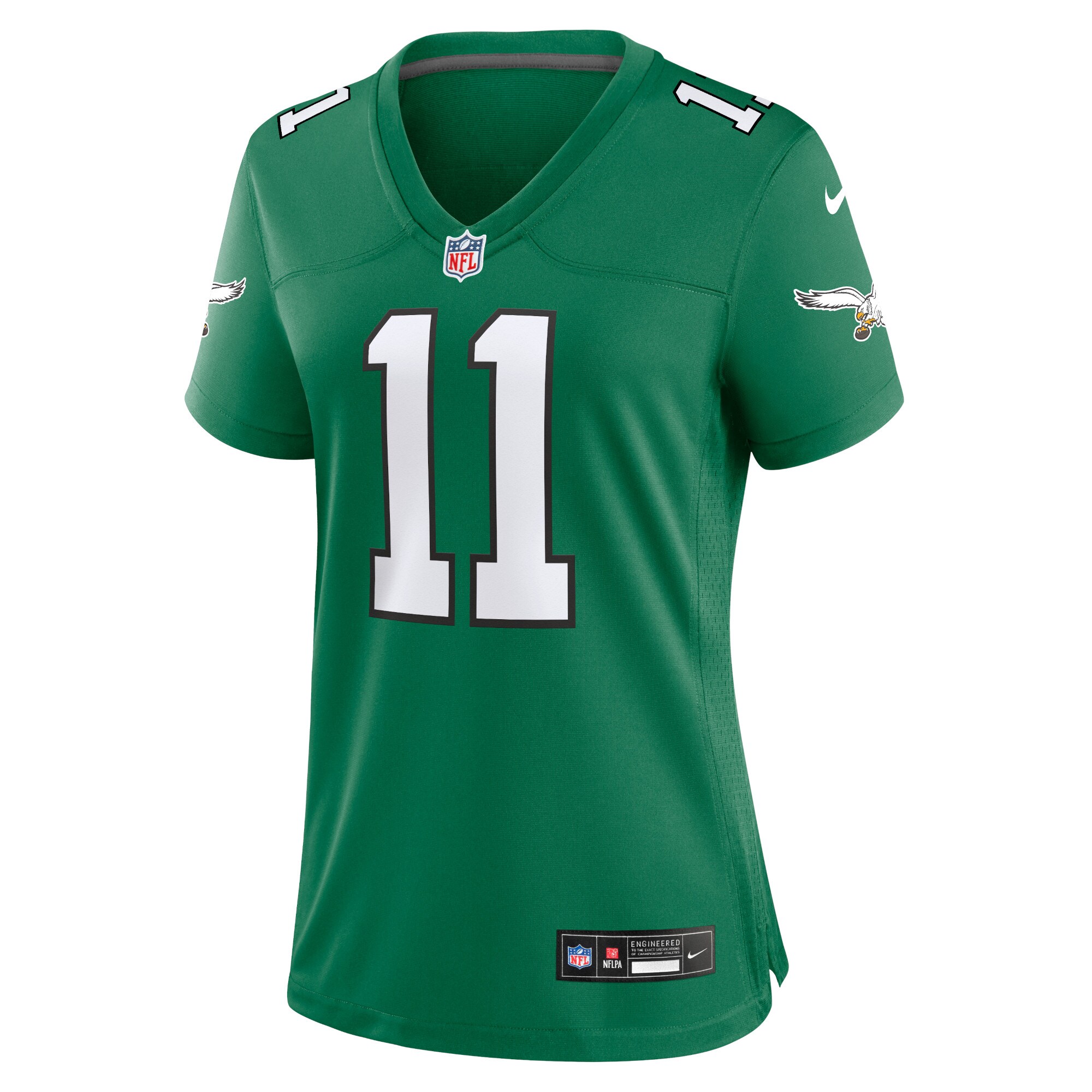 A.J. Brown Philadelphia Eagles Women's Player Jersey - Kelly Green