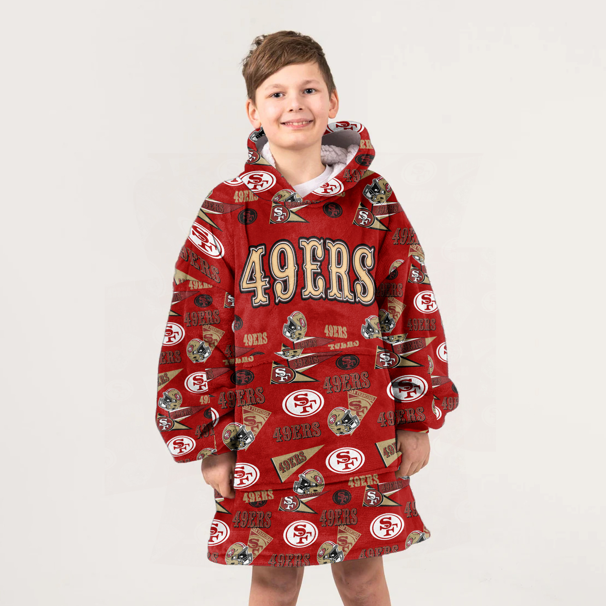 Adult San Francisco 49ers Football Unisex Blanket Hoodie