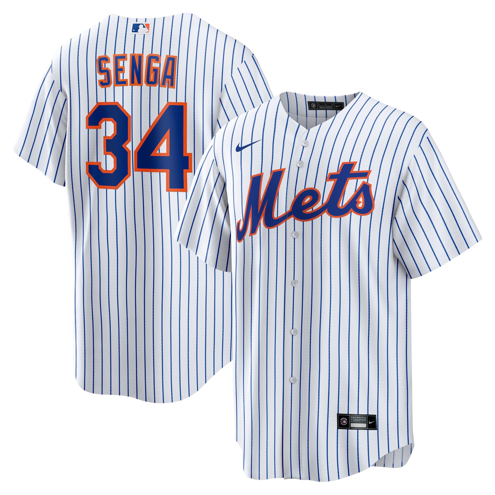 Men's New York Mets Kodai Senga  White/Royal Home Replica Player Jersey