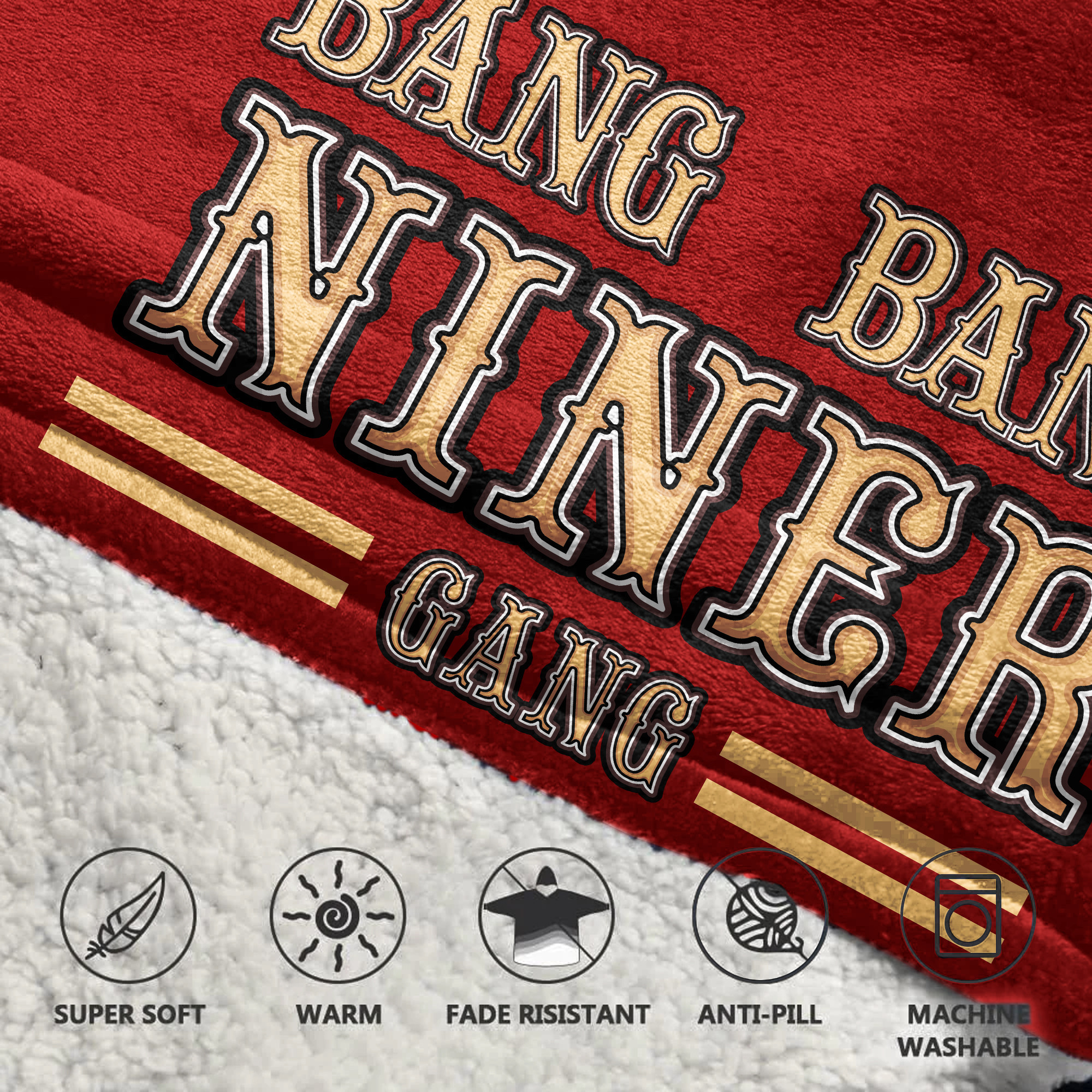 Adult San Francisco 49ers Football Unisex Blanket Hoodie