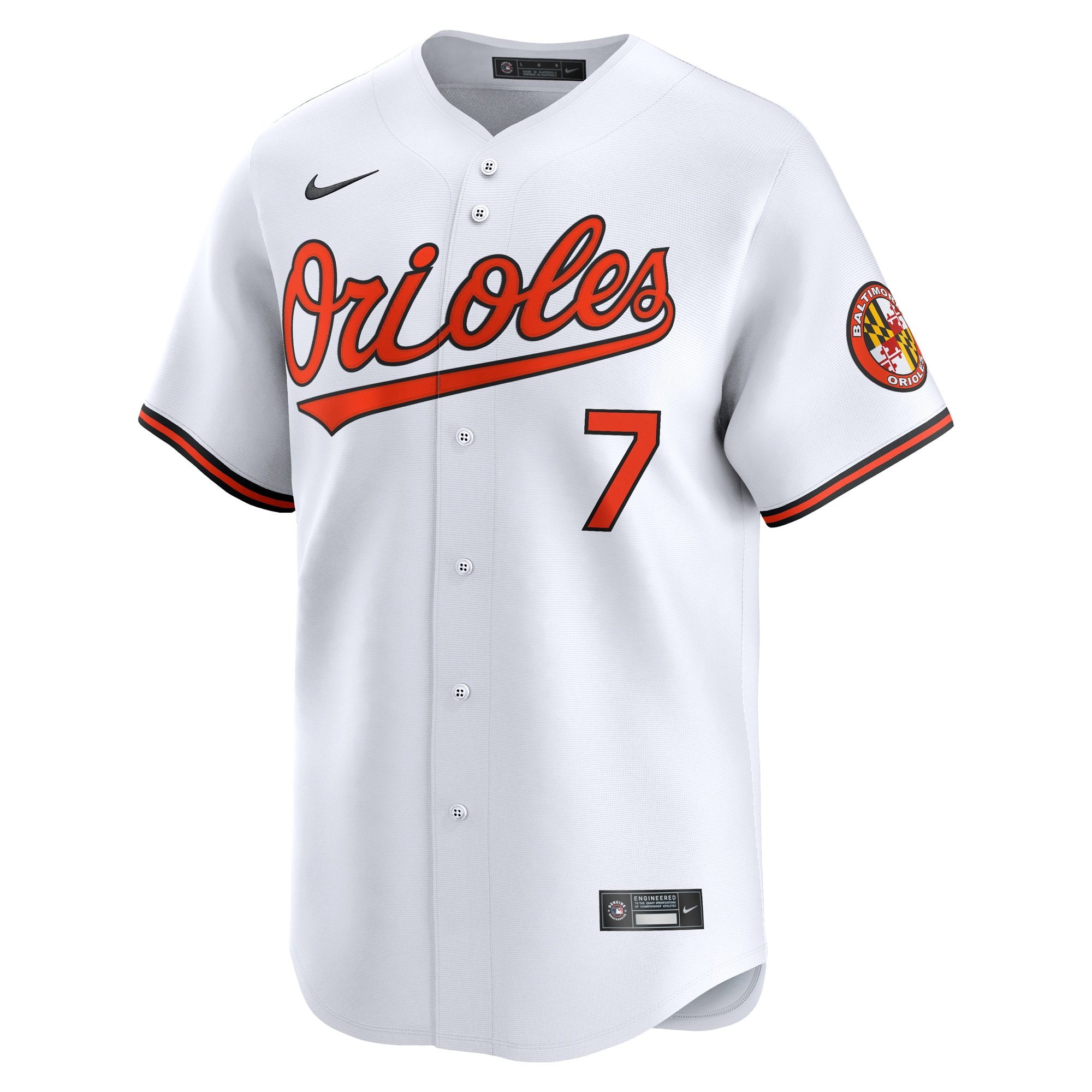 Men's Baltimore Orioles Jackson Holliday  White Home Limited Player Jersey