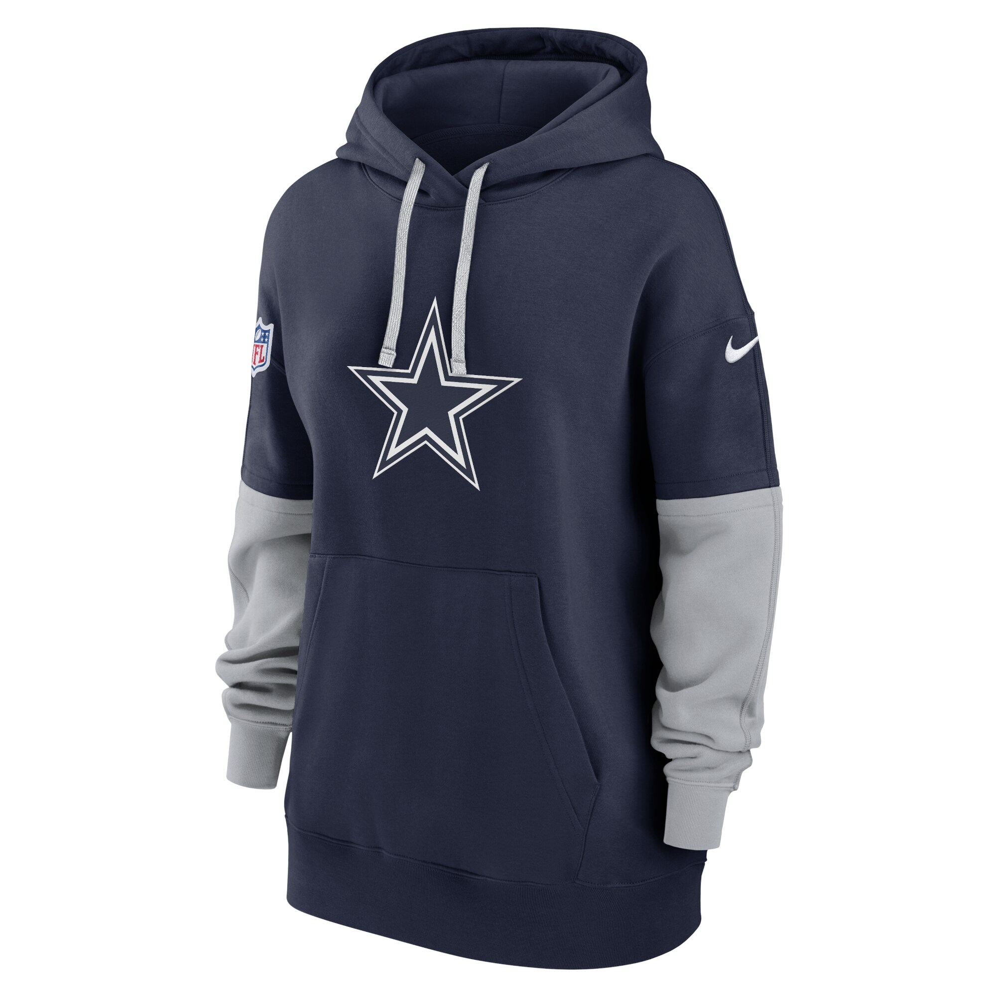 Dallas Cowboys Women's 2024 Sideline Essential Fleece Pullover Hoodie - Navy