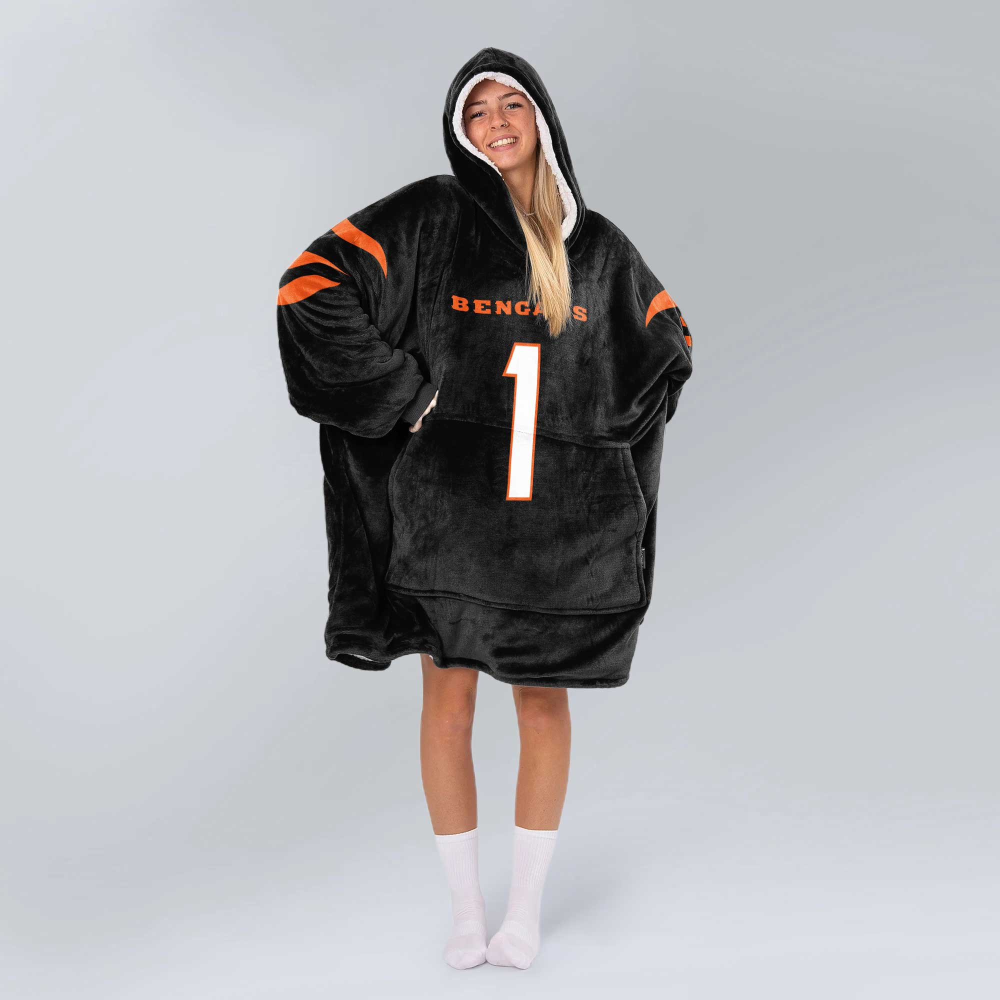 Adult J.C 1 Cincinnati Football Unisex Blanket Hoodie