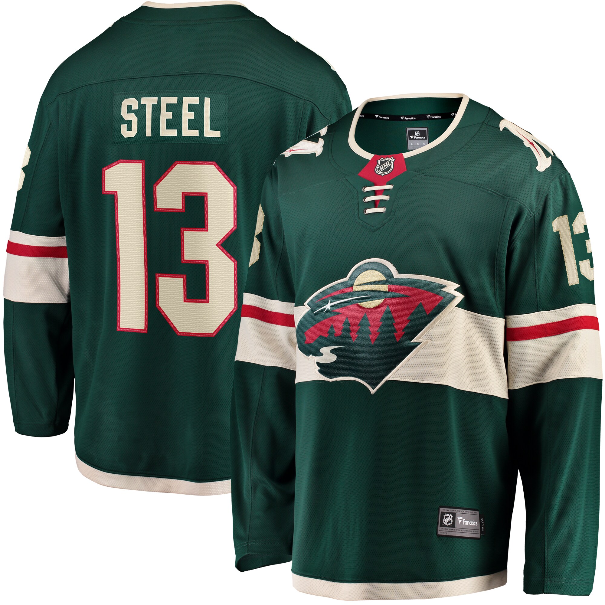 Sam Steel Minnesota Wild Home Breakaway Player Jersey - Green