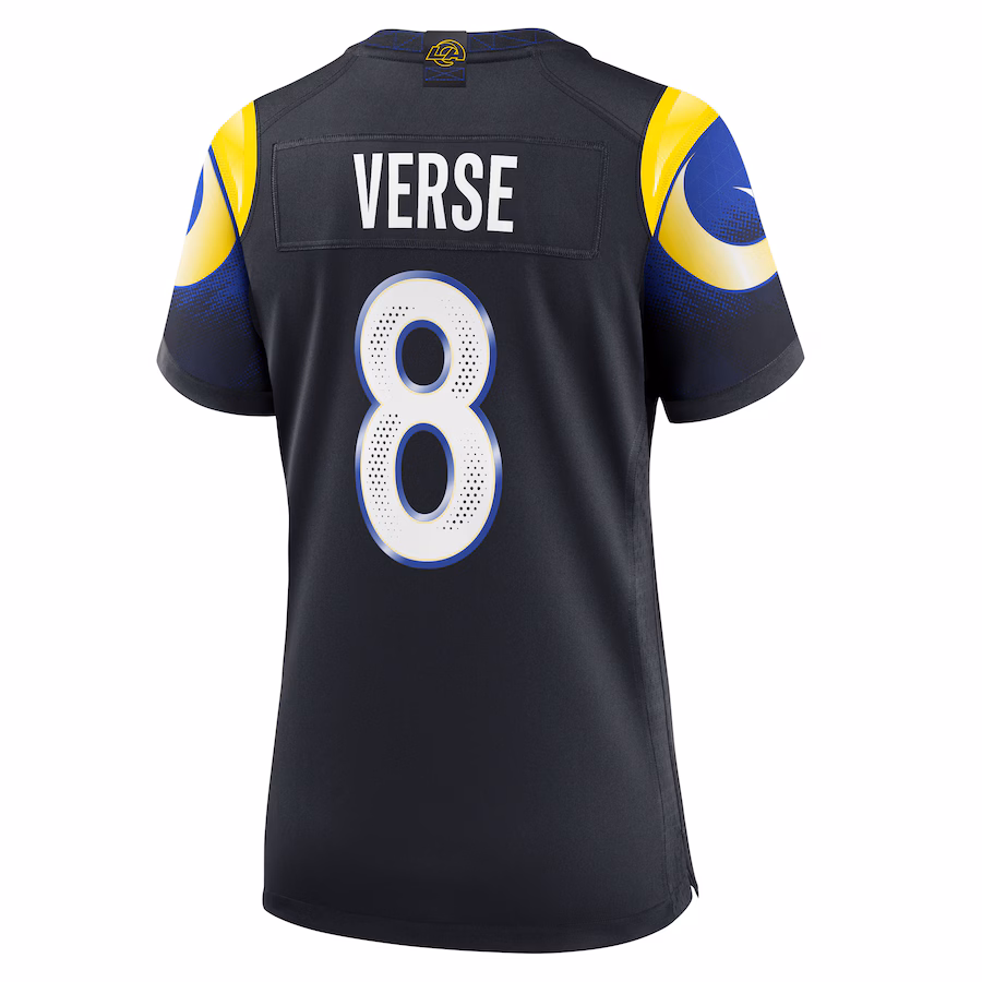 Jared Verse #8 Los Angeles Rams Women's 2025 Rivalries Collection Game Jersey - Midnight Blue