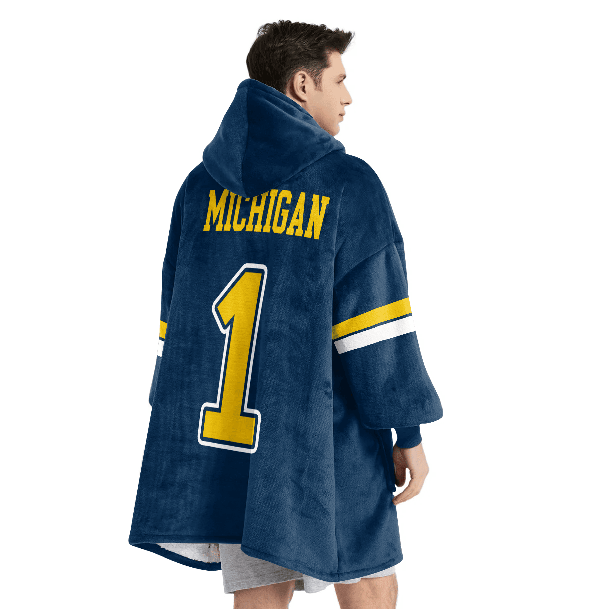 Adult 1 Michigan Football Unisex Blanket Hoodie