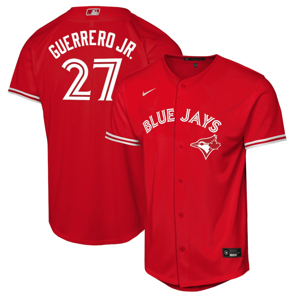 Vladimir Guerrero Jr. #27 Toronto Blue Jays Youth Canada Day Replica Jersey - Red
