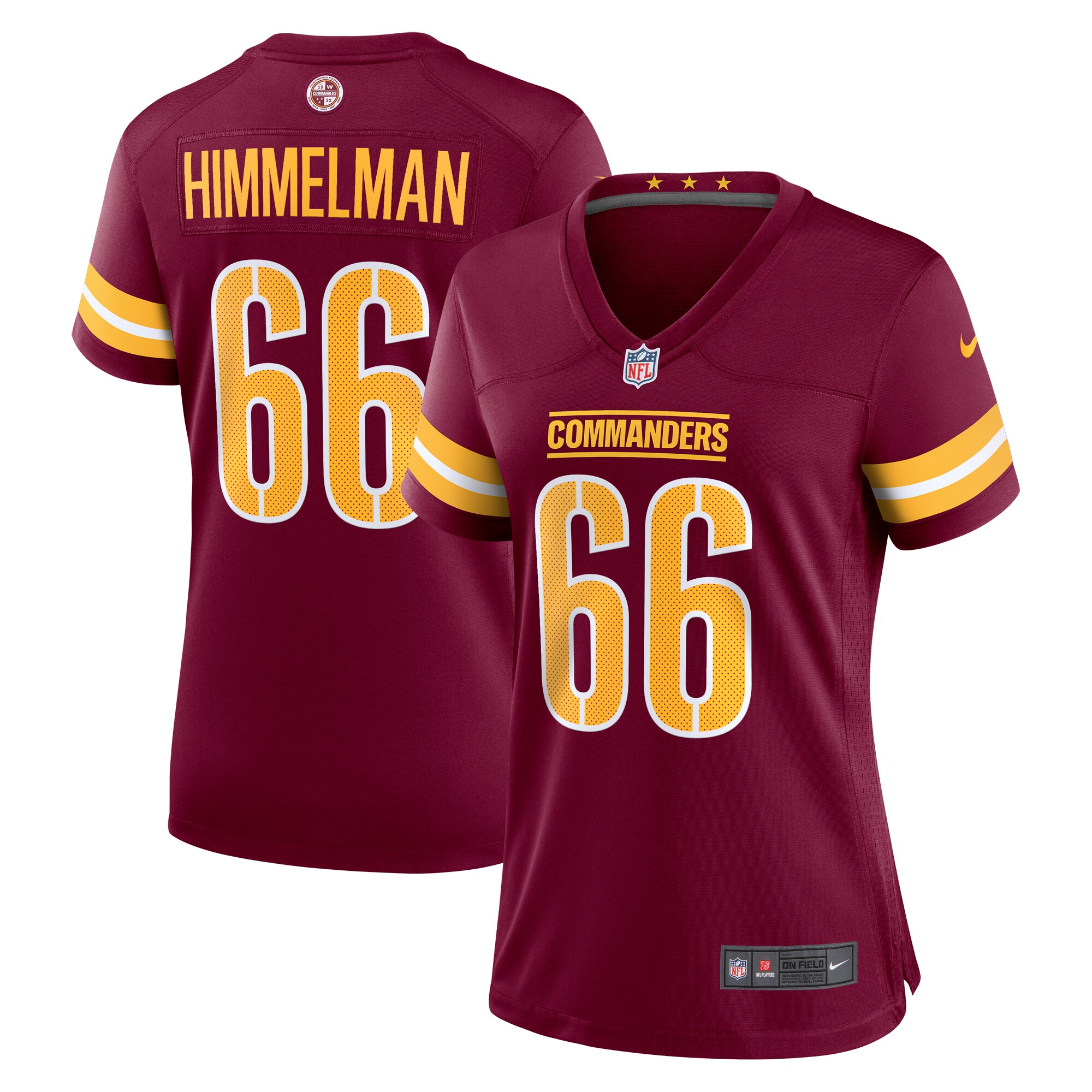 Drew Himmelman Washington Commanders  Women's Game Player Jersey - Burgundy