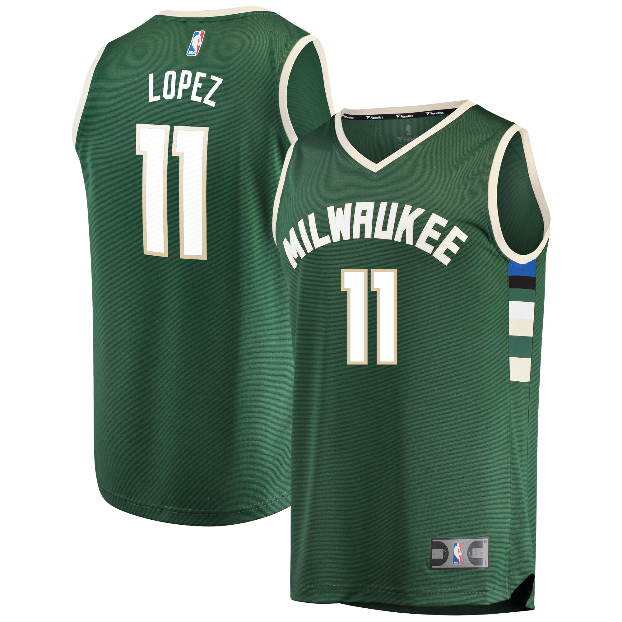 Brook Lopez Milwaukee Bucks  Fast Break Replica Player Jersey Green - Icon Edition