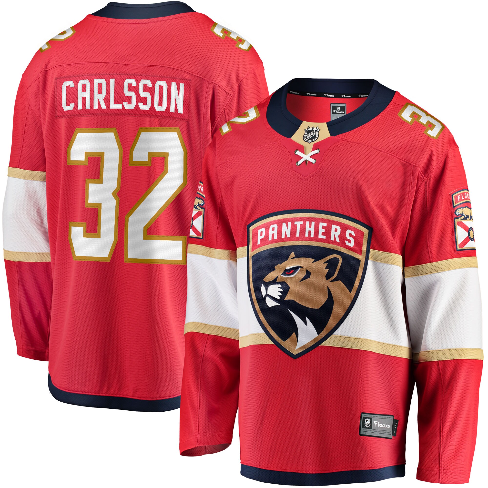 Lucas Carlsson Florida Panthers Home Breakaway Player Jersey - Red