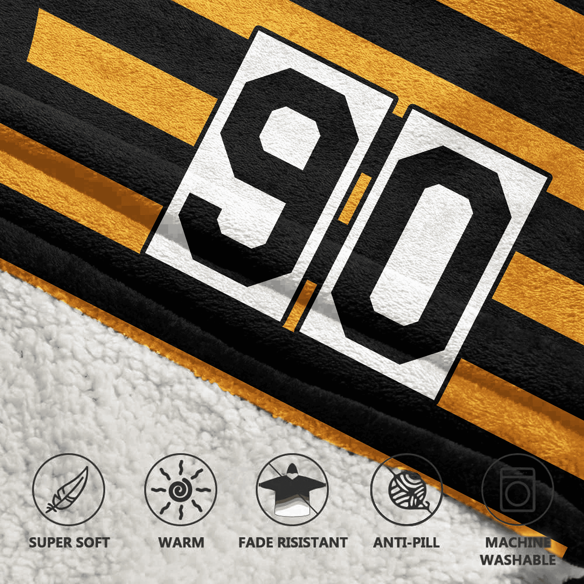 Adult 90 Pittsburgh Football Throwback Unisex Blanket Hoodie