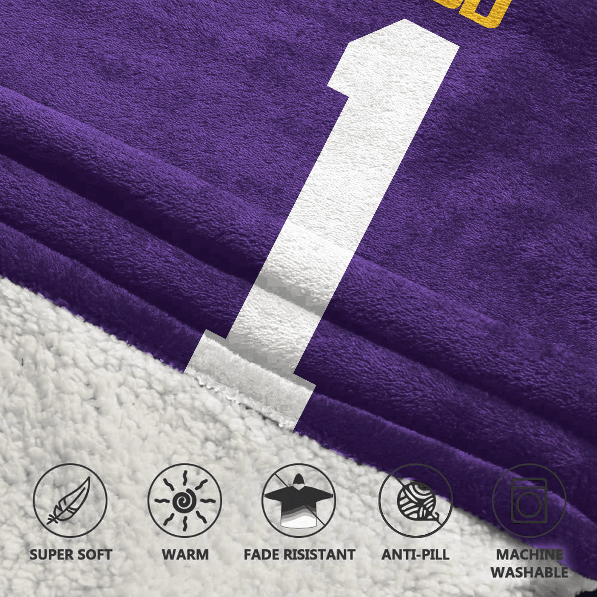 Adult #1 LSU Football Unisex Blanket Hoodie