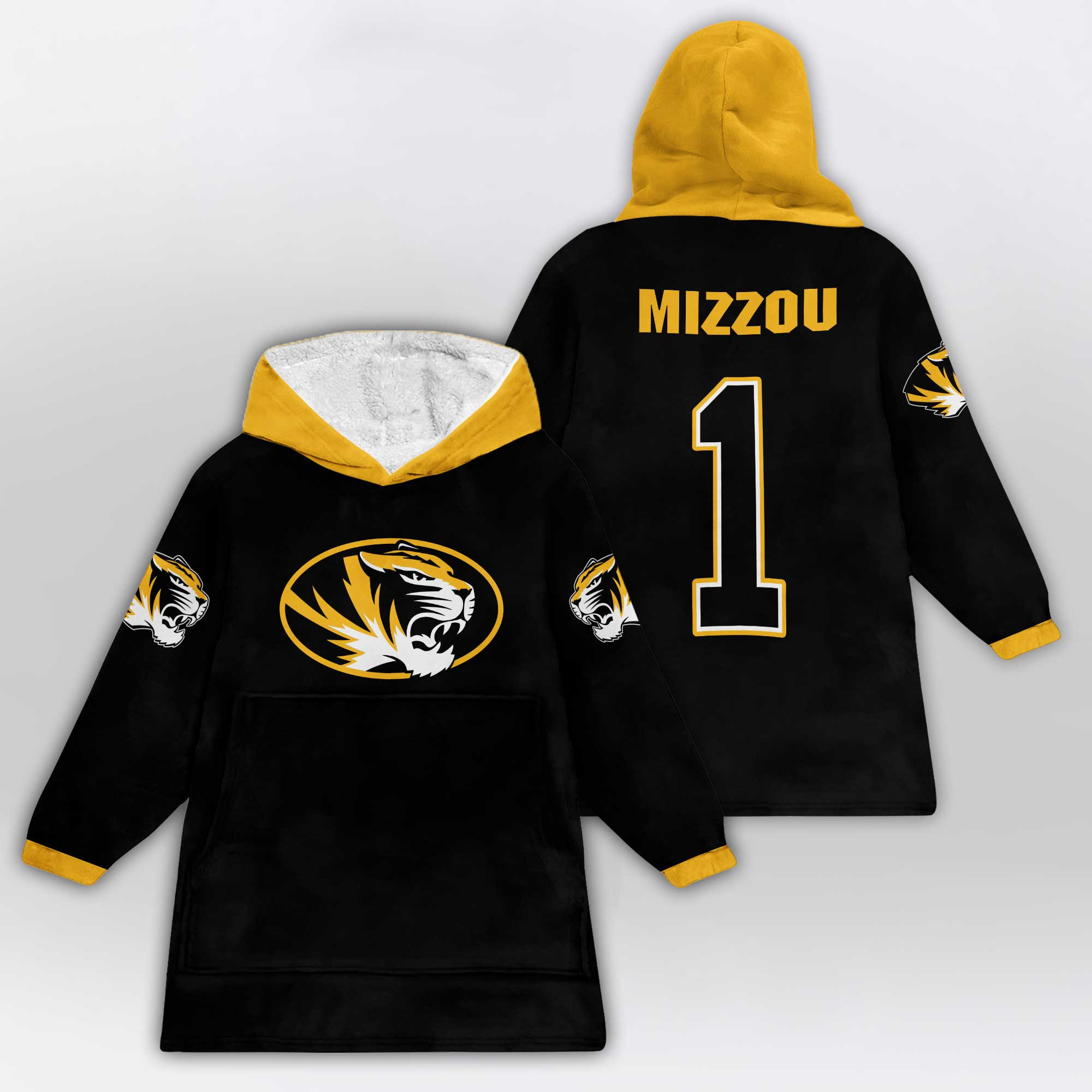 Adult 1 Missouri Football Unisex Blanket Hoodie