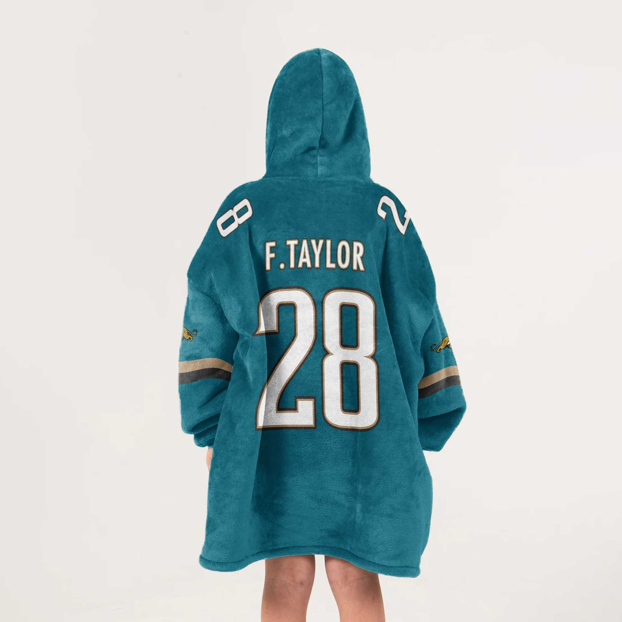 Kid 28 Jacksonville Football Unisex Blanket Hoodie