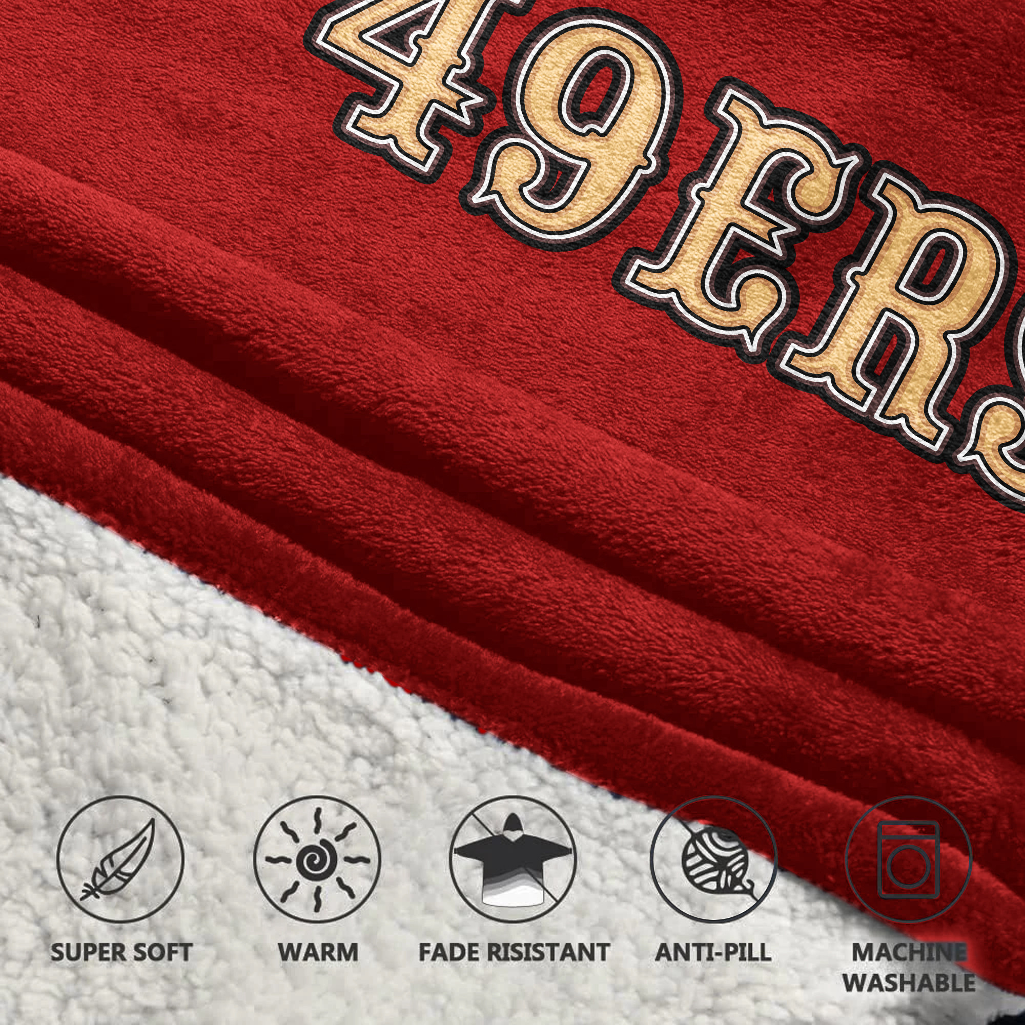 Adult San Francisco 49ers Football Unisex Blanket Hoodie