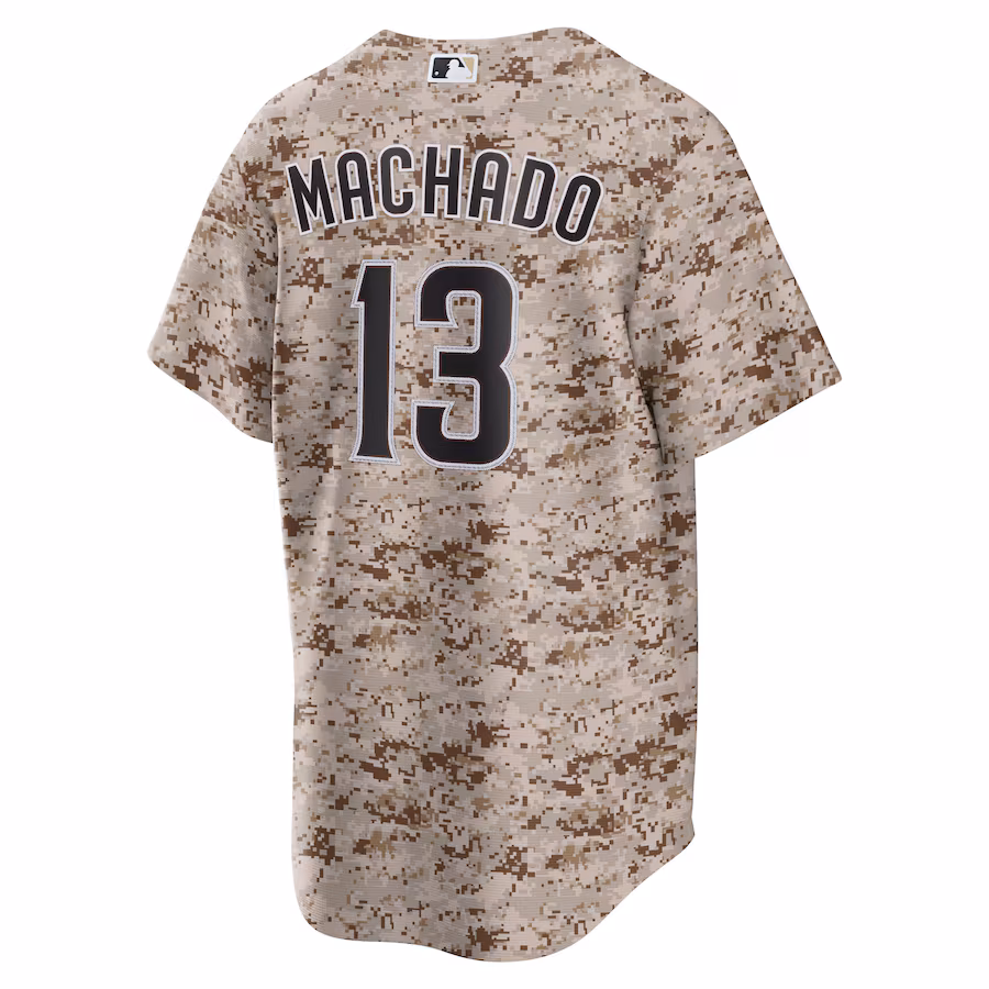 Men's San Diego Padres #13 Manny Machado Camo USMC Alternate Replica Player Jersey