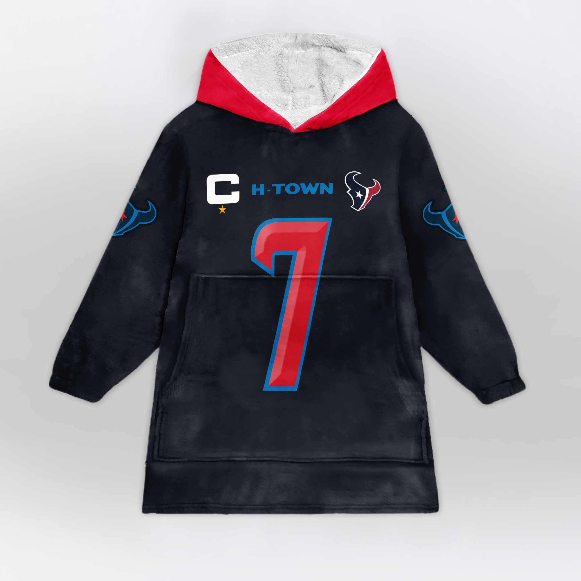 Adult Captain C.S 7 Houston Football Unisex Blanket Hoodie