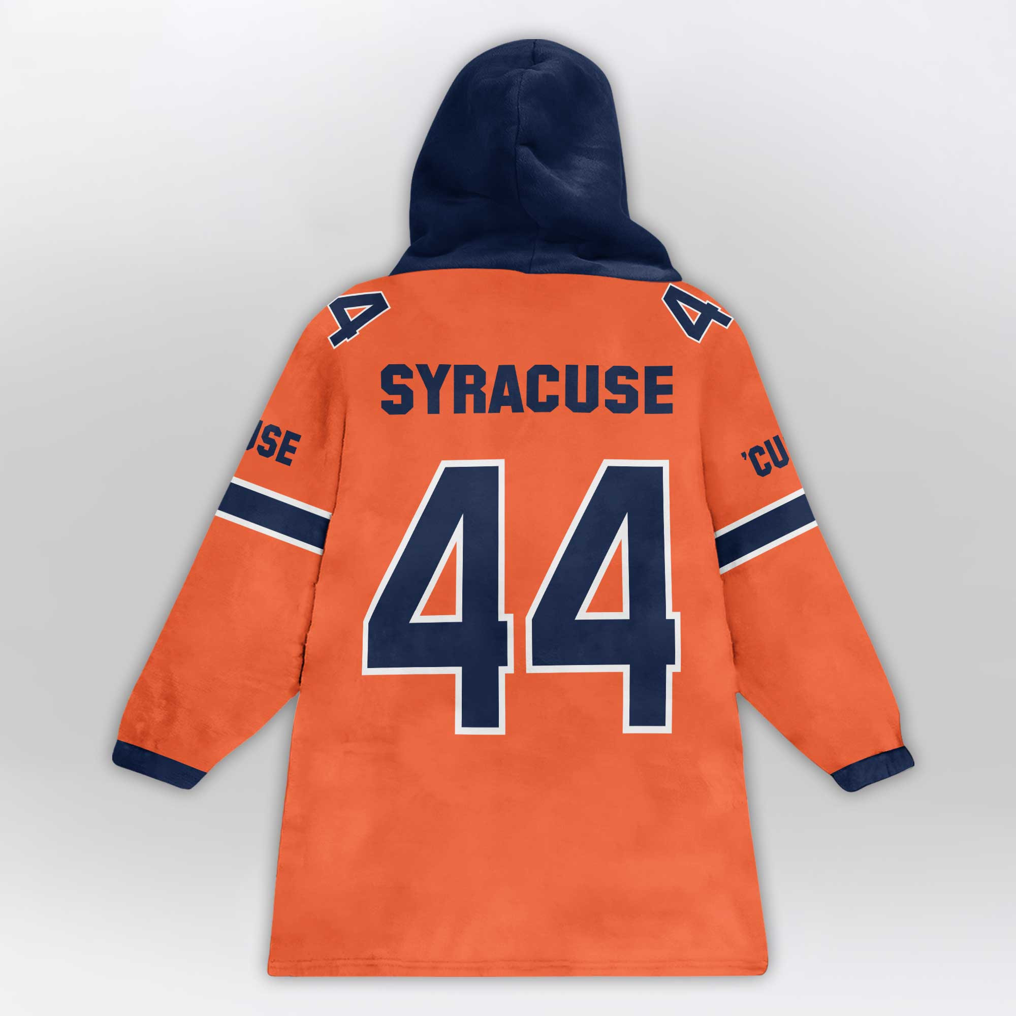Adult #44 Navy Syracuse Football Unisex Blanket Hoodie