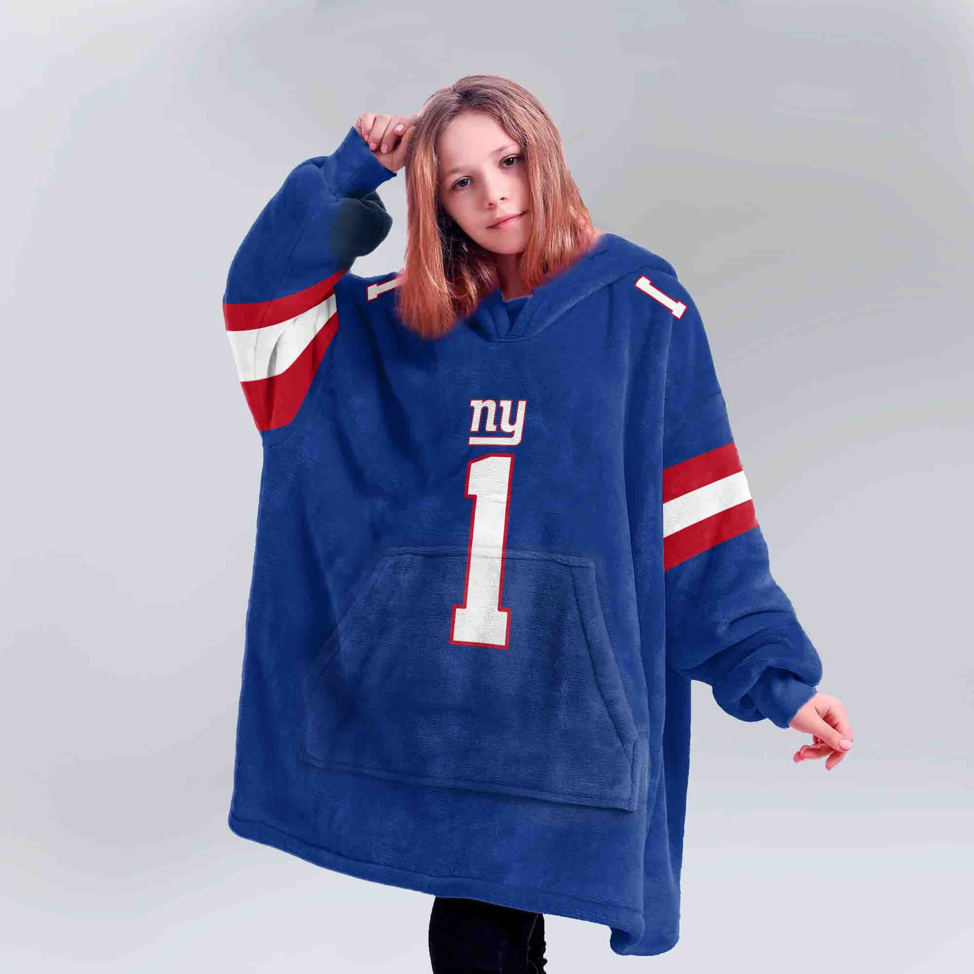 Adult MN 1 New York G Football Unisex Blanket Hoodie
