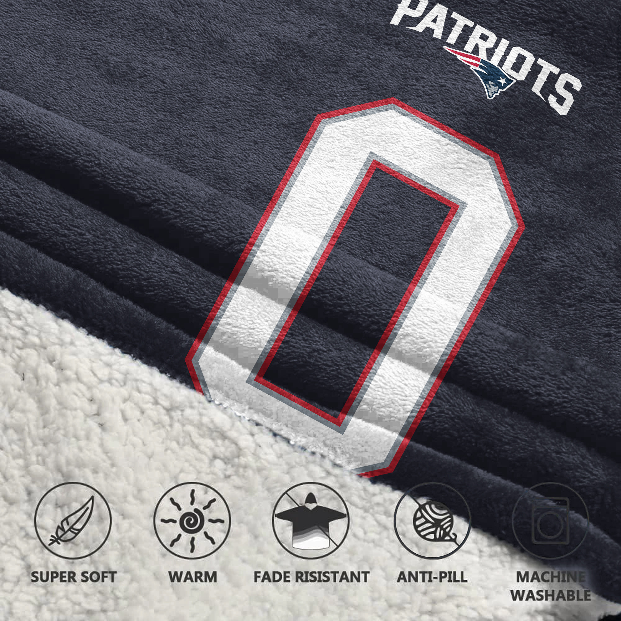 Adult CG 0 New England Football Unisex Blanket Hoodie