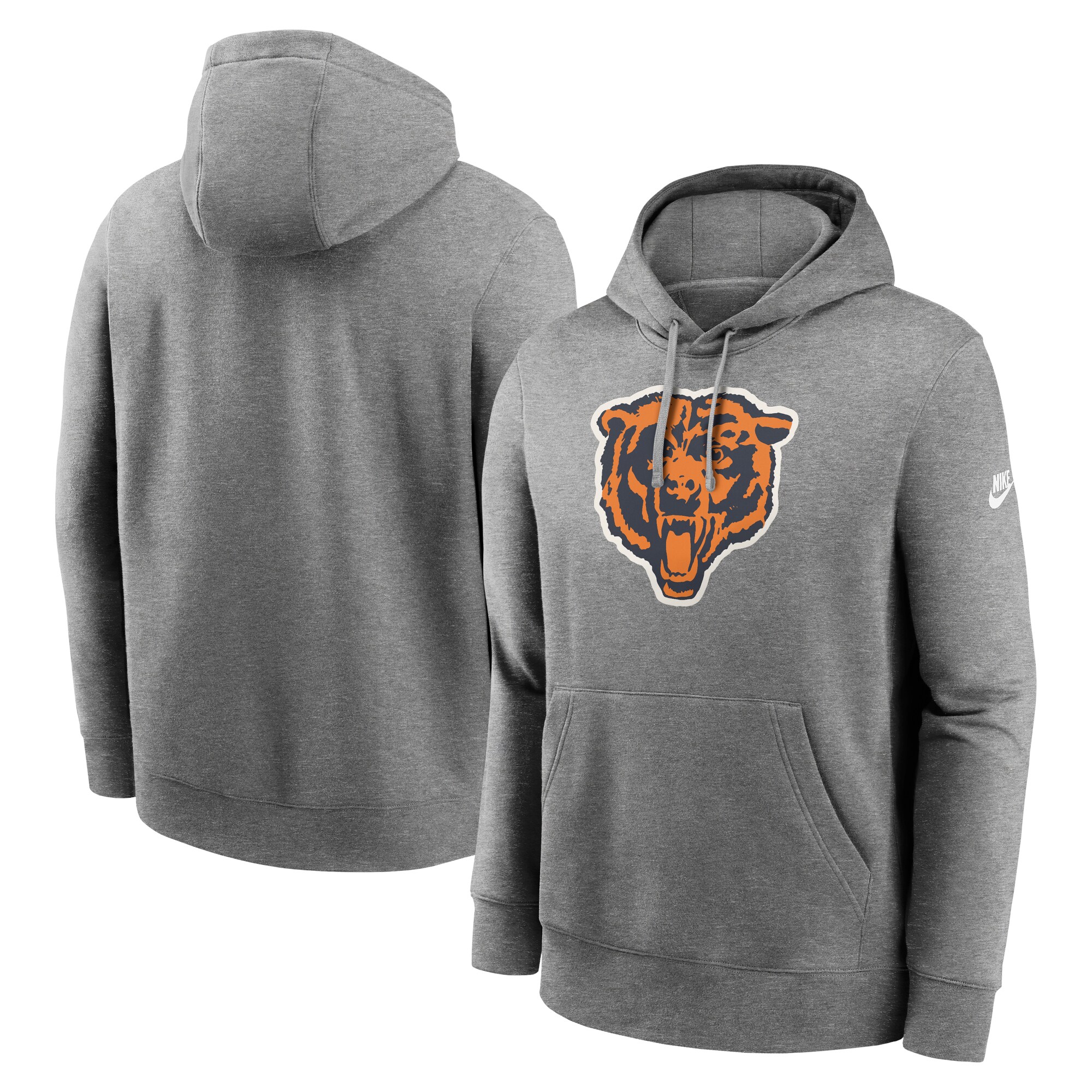 Chicago Bears Rewind Club Logo Pullover Hoodie - Heather Gray
