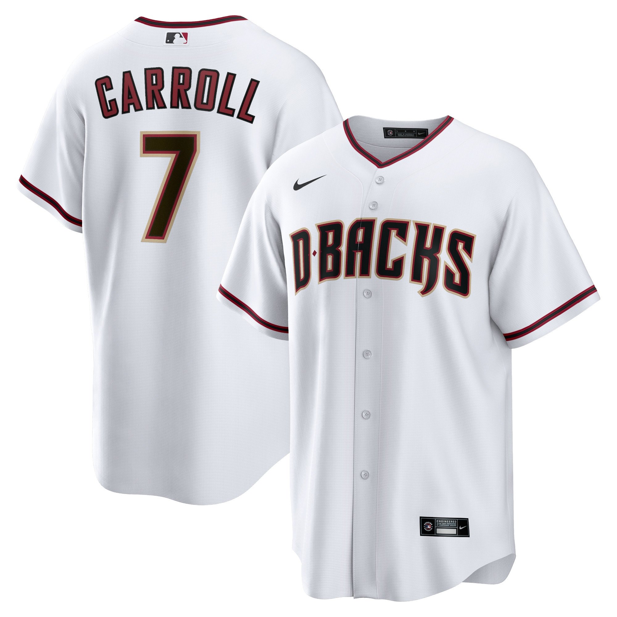 Men's Arizona Diamondbacks Corbin Carroll  White Home Replica Player Jersey