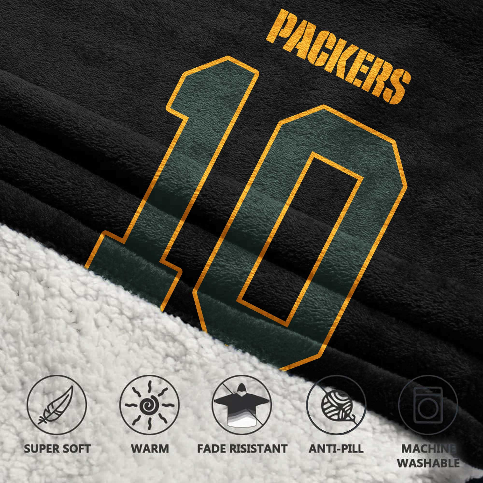Kid 10 Green Bay Football Unisex Blanket Hoodie