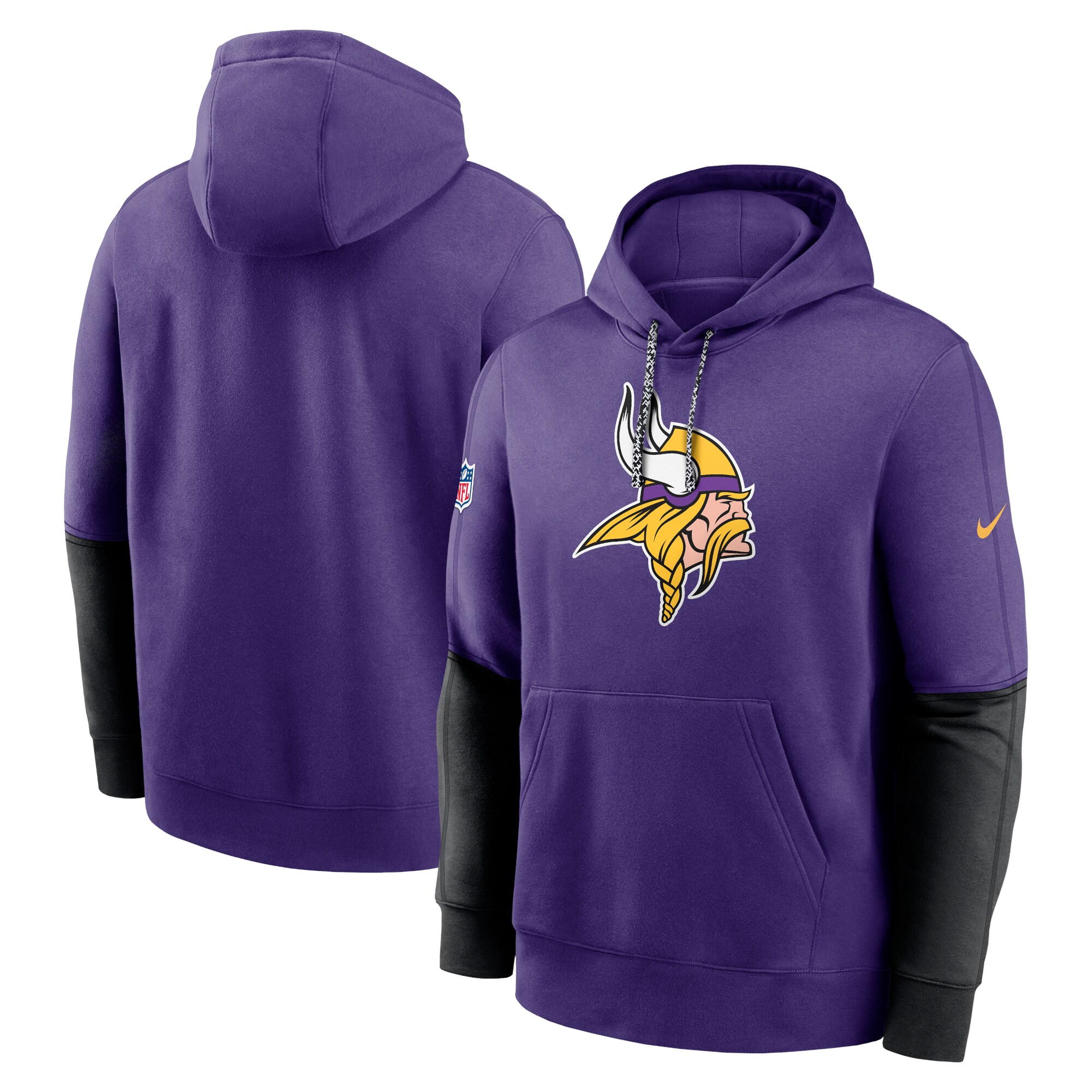 Minnesota Vikings 2024 Sideline Club Pullover Hoodie - Black