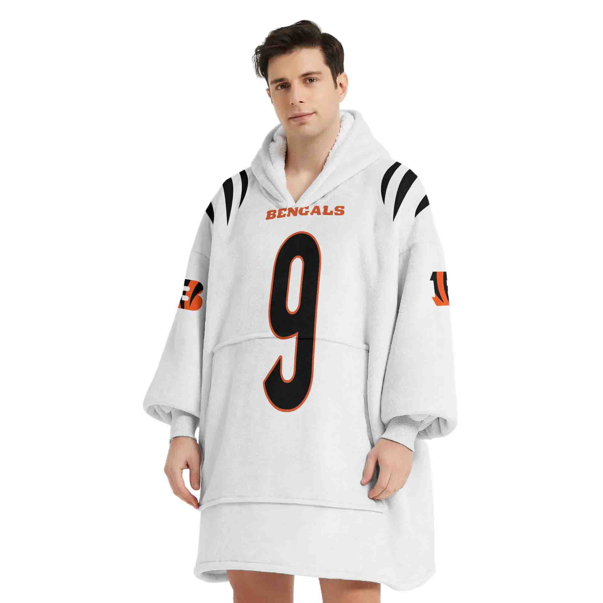 Adult J.B 9 Cincinnati Football Unisex Blanket Hoodie