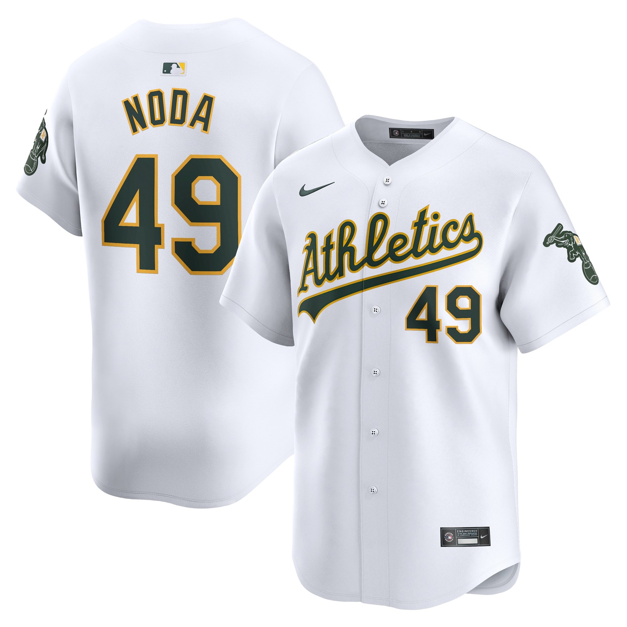 Men's Oakland Athletics Ryan Noda  White Home Limited Player Jersey