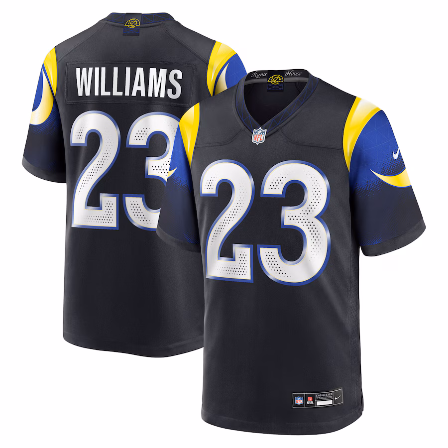 Kyren Williams #23 Los Angeles Rams 2025 Rivalries Collection Game Jersey - Midnight Blue