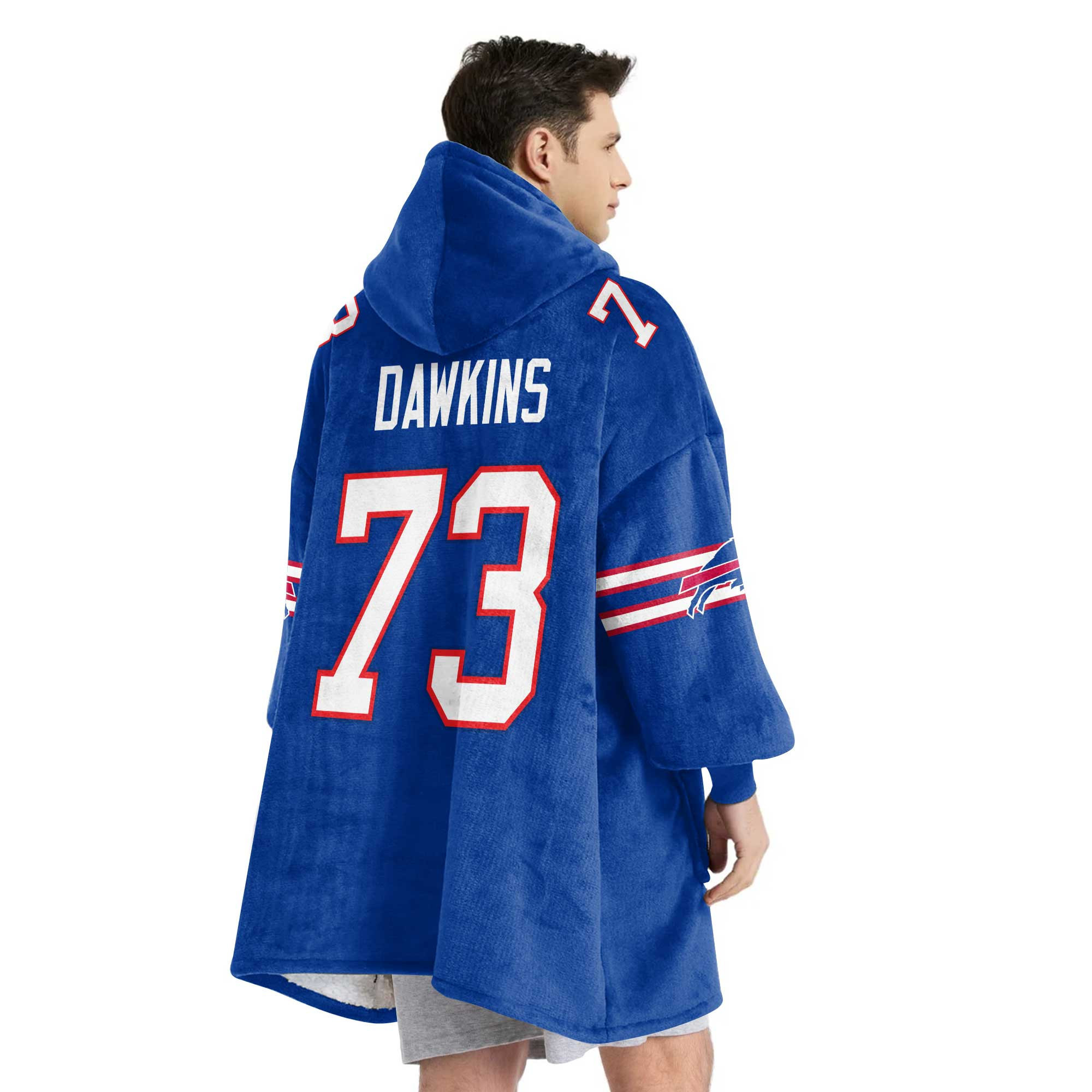 Adult 73 Buffalo Football Unisex Blanket Hoodie