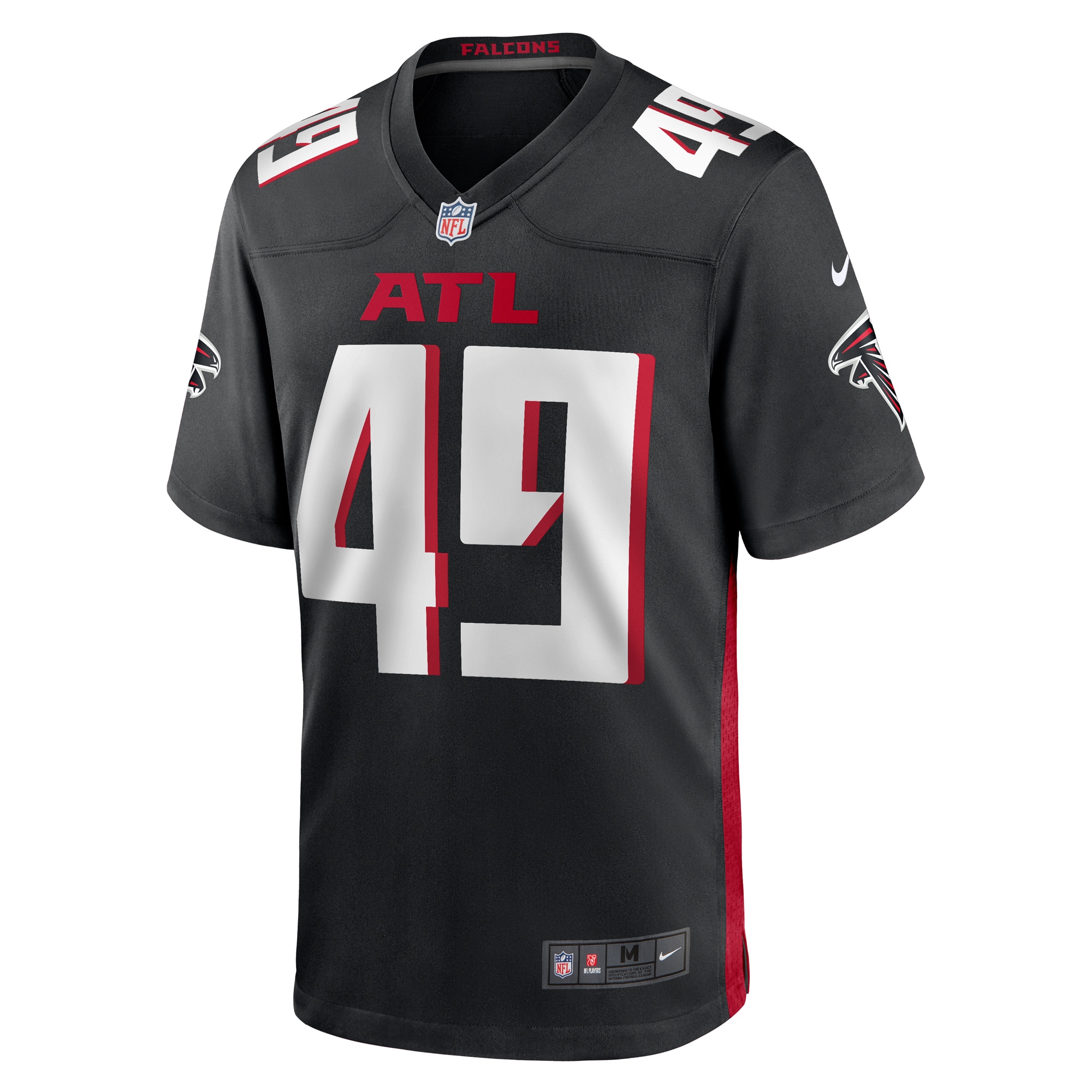 Liam McCullough Atlanta Falcons Team Game Jersey -  Black