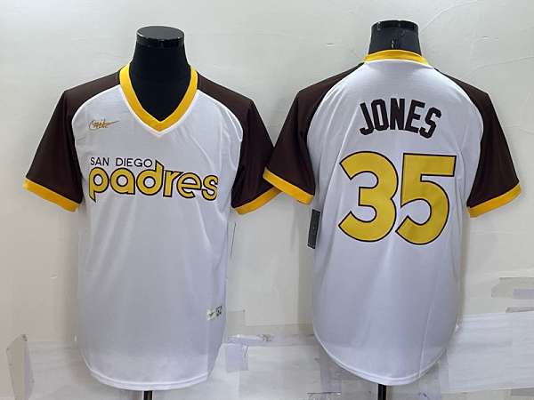 Men's San Diego Padres #35 Randy Jones  White Cooperstown Collection Home Jersey