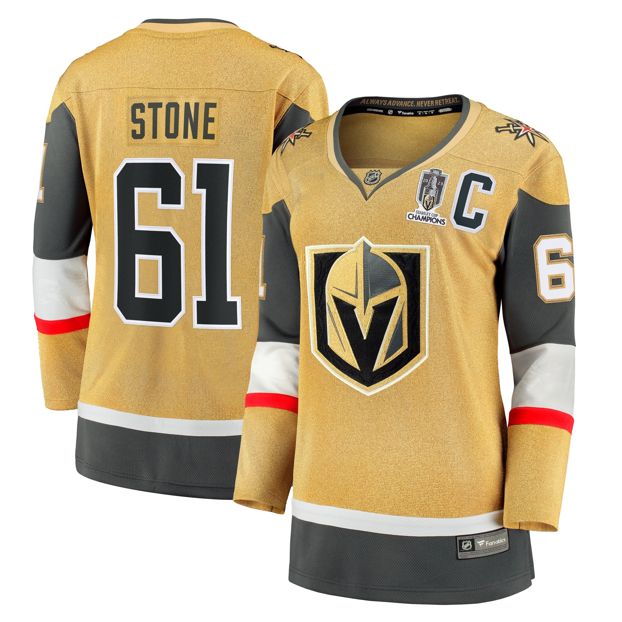 Mark Stone Vegas Golden Knights Women's 2023 Stanley Cup Champions Home Breakaway Player Jersey - Gold