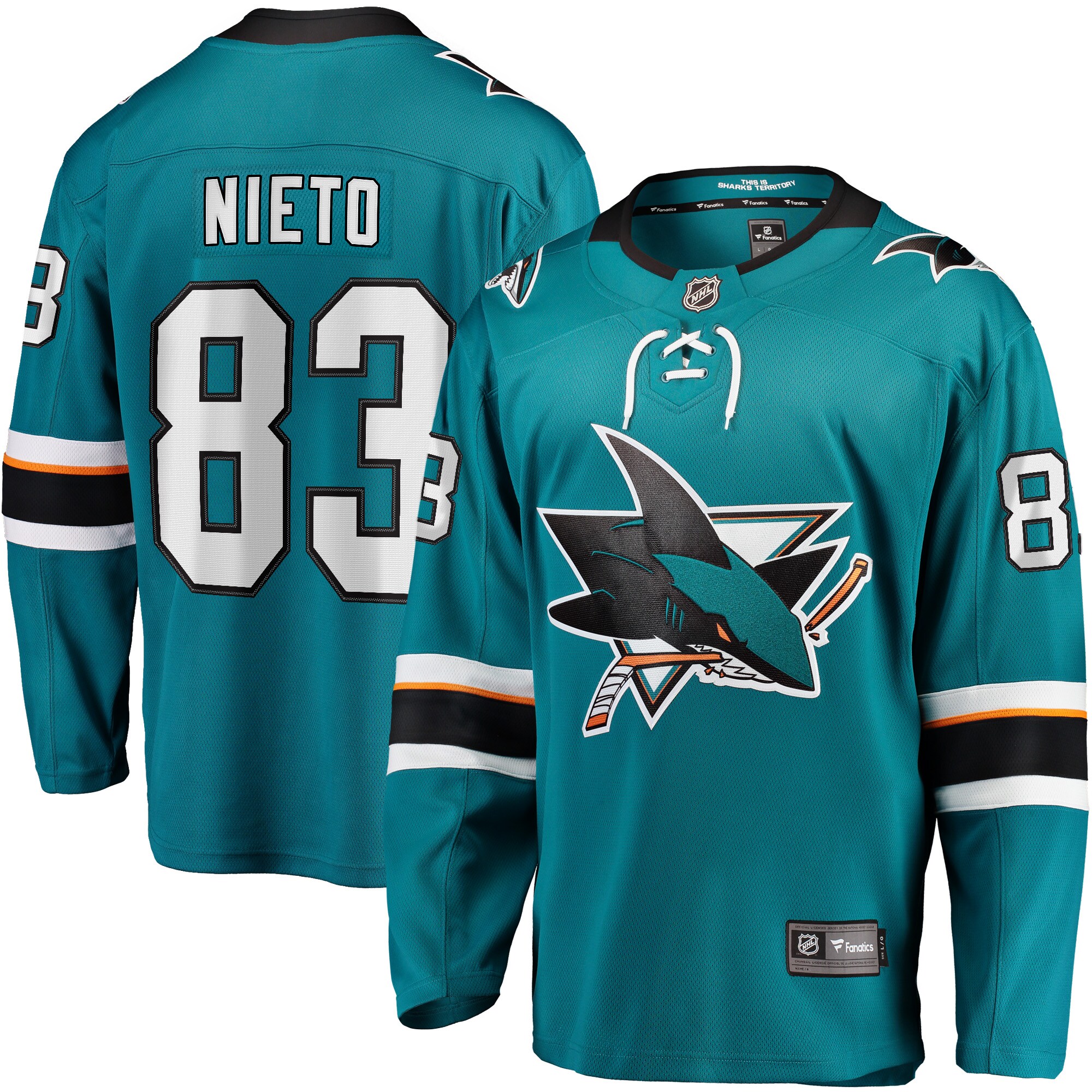 Matt Nieto San Jose Sharks Breakaway Player Jersey - Teal