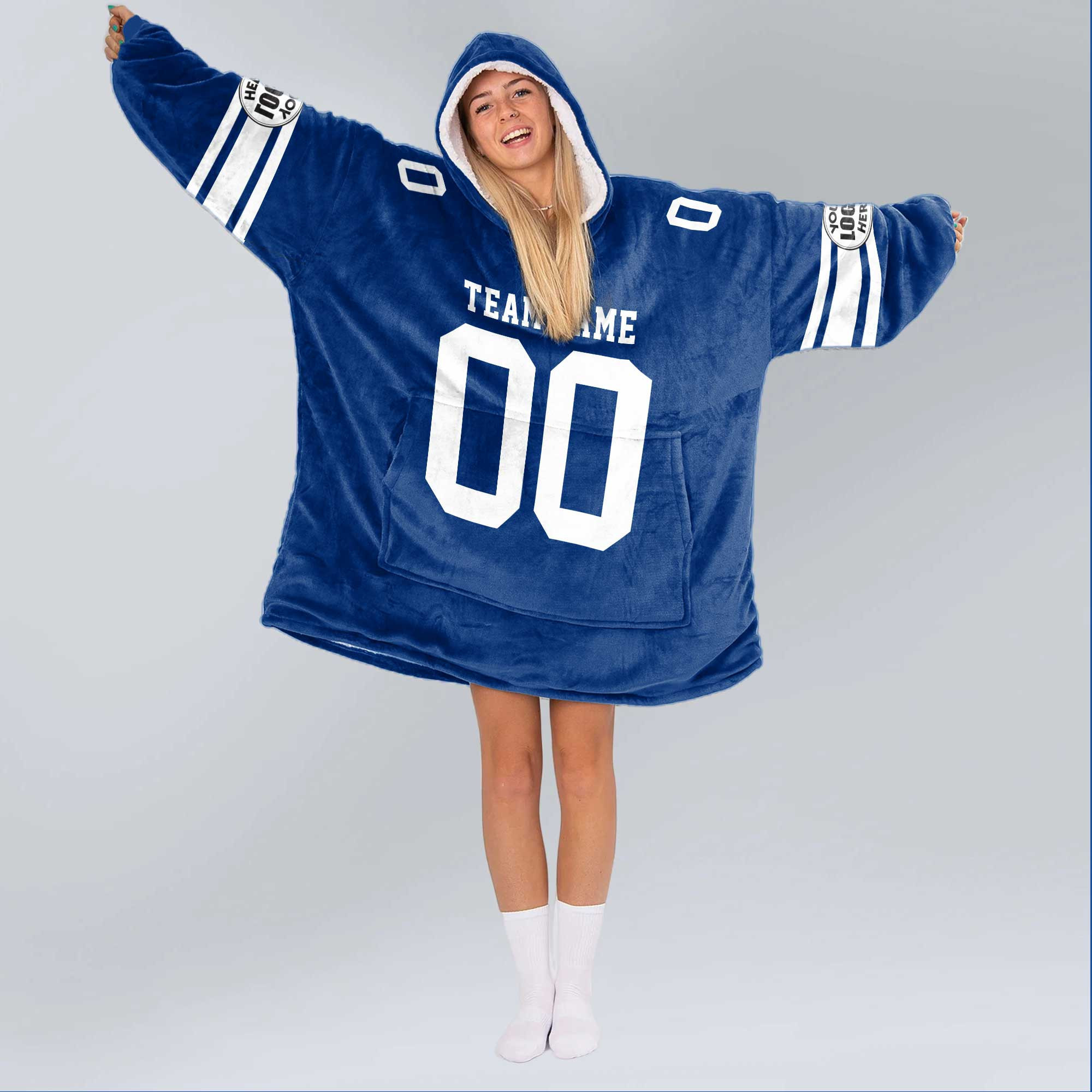 Adult Custom Blanket Hoodie BYU Inspired Color