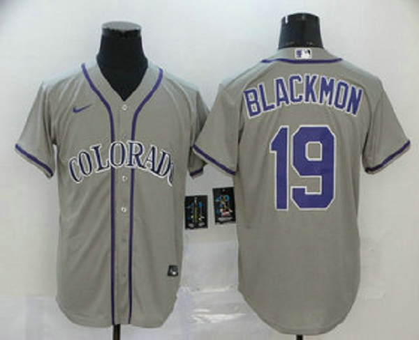 Men's Colorado Rockies #19 Charlie Blackmon Gray Stitched MLB Cool Base  Jersey