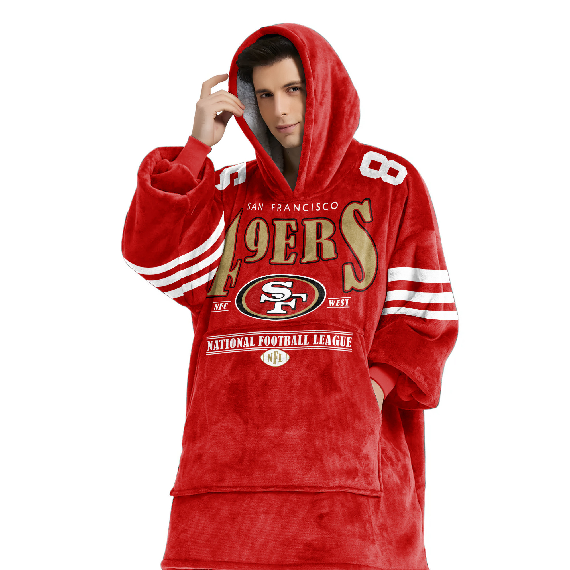 Adult San Francisco 49ers Football Unisex Blanket Hoodie