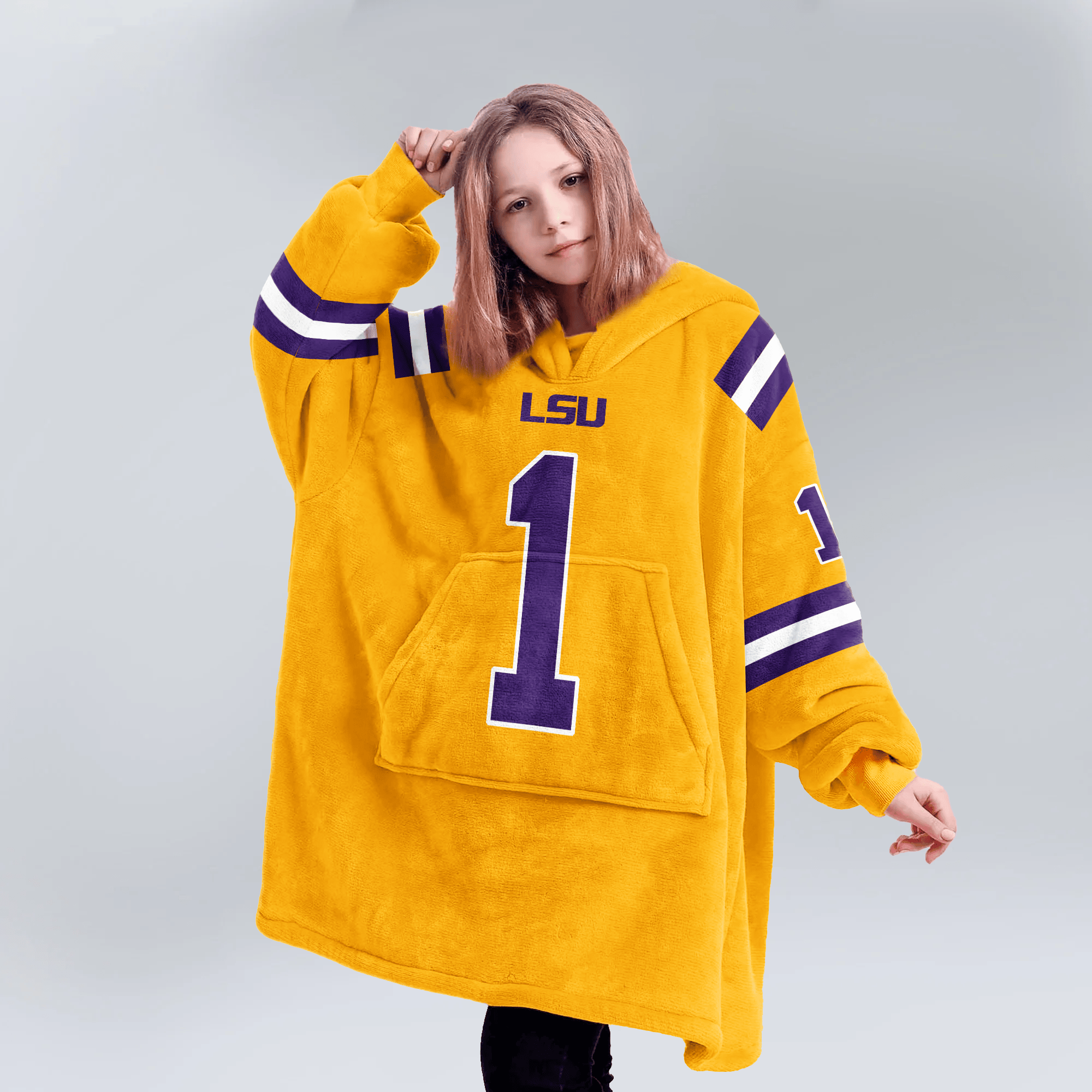 Kid #1 LSU Football Unisex Blanket Hoodie