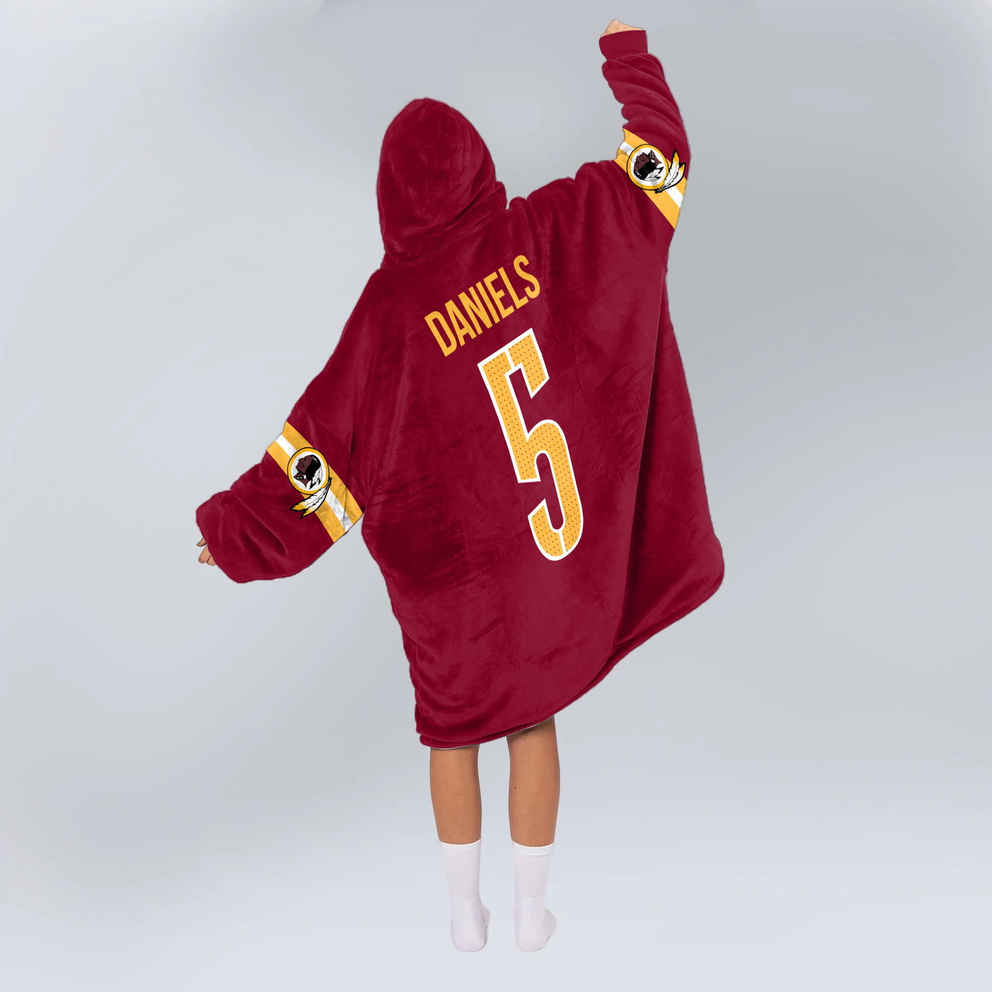 Adult 5 Washington Football Unisex Blanket Hoodie