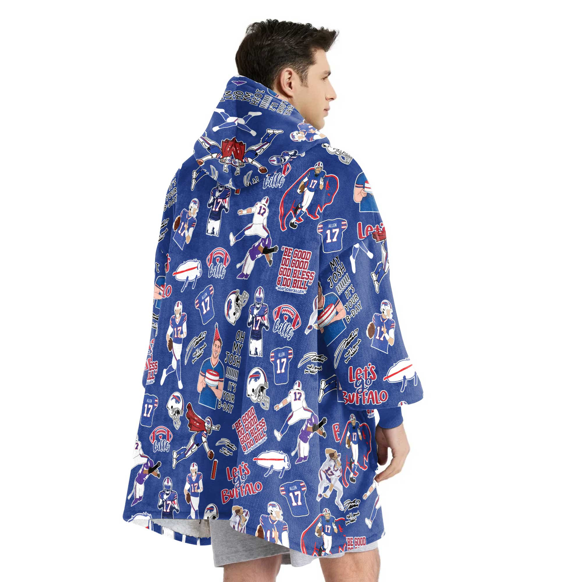 Pattern J.A 17 Buffalo Football Unisex Blanket Hoodie