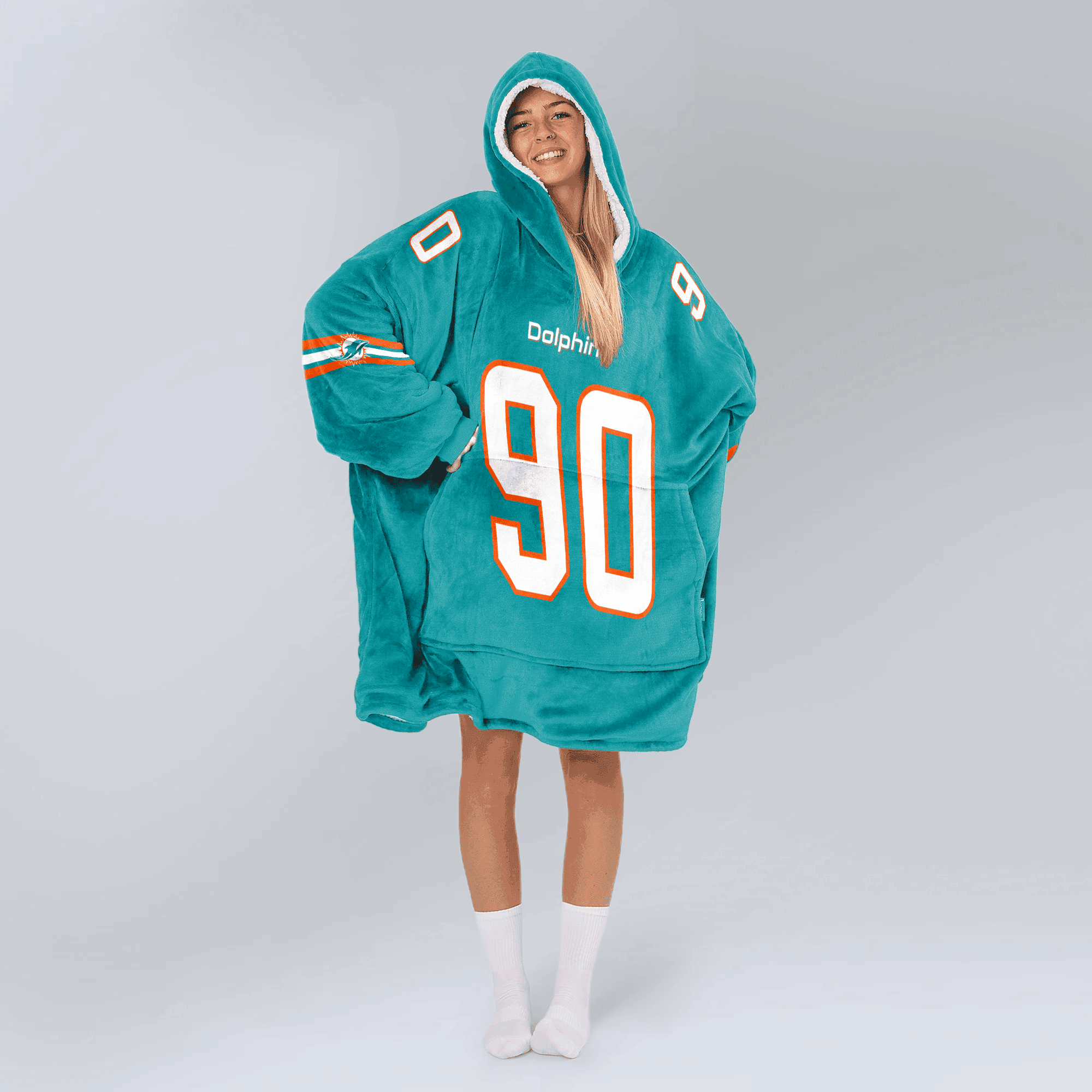Adult 90 Miami Football Unisex Blanket Hoodie