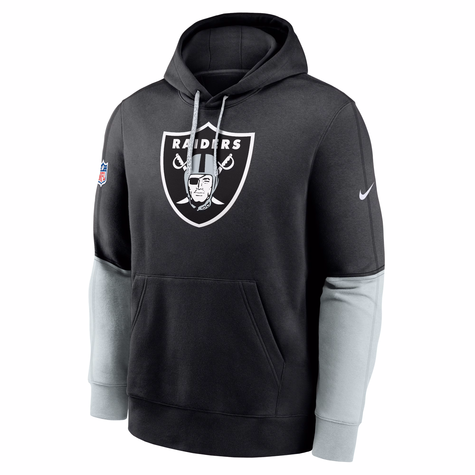 Las Vegas Raiders 2024 Sideline Club Pullover Hoodie - Silver