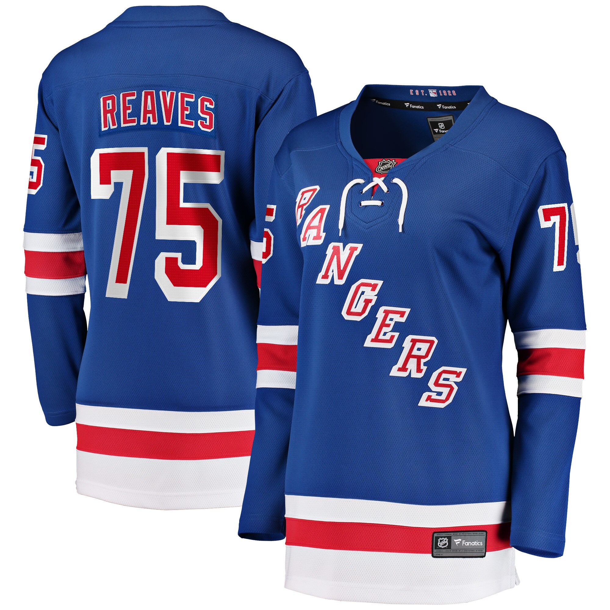 Ryan Reaves New York Rangers Women's Home Breakaway Player Jersey - Blue