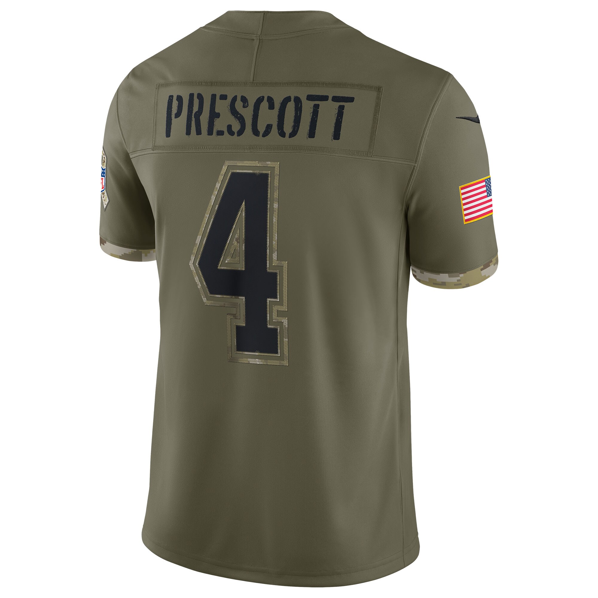 Dak Prescott Dallas Cowboys  Youth 2022 Salute To Service Player Limited Jersey - Olive