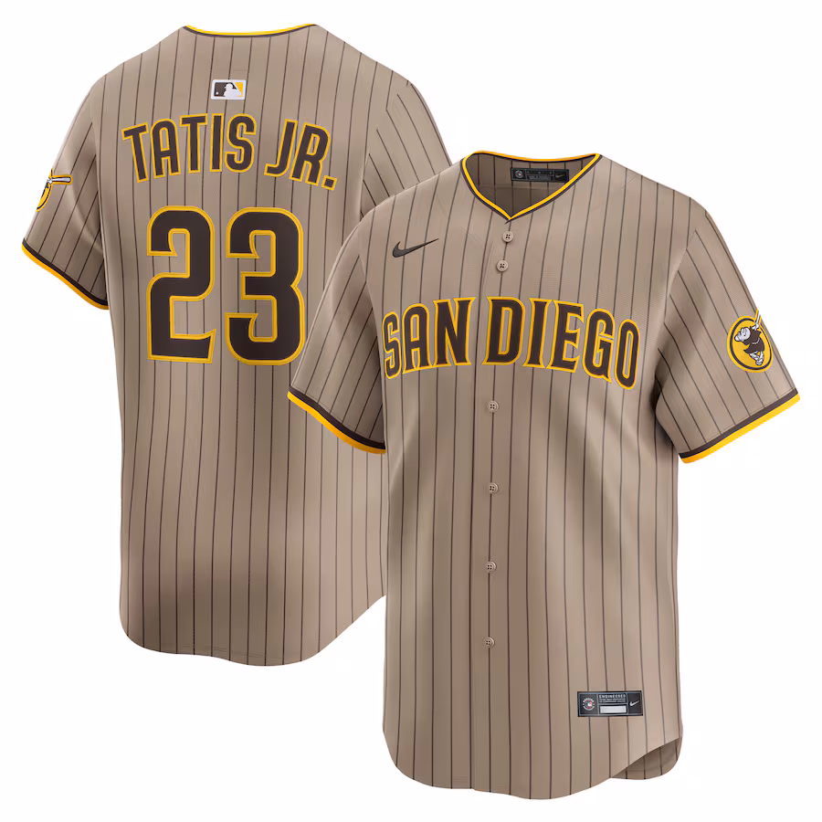 Men's San Diego Padres #23 Fernando Tatis Jr. Khaki Alternate Limited Player Jerse